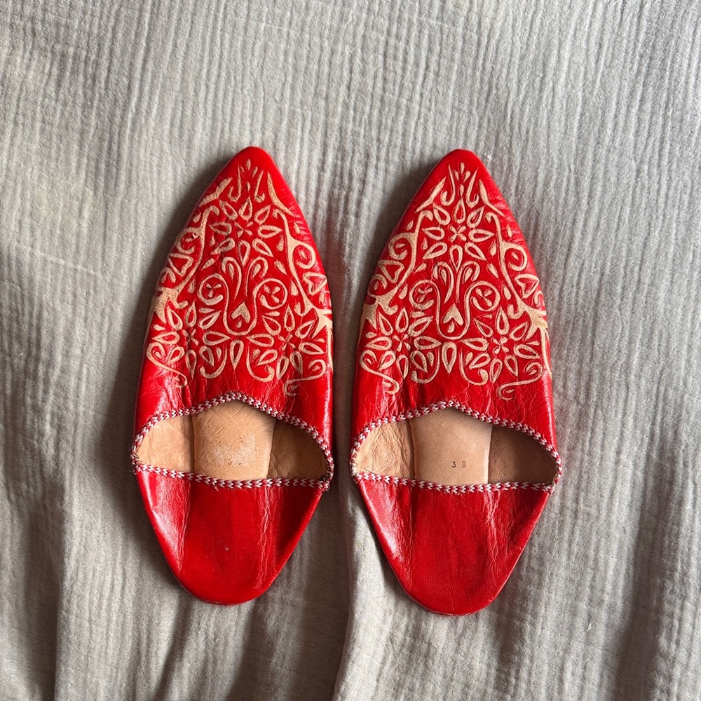 Red Patterned Women's Shoes